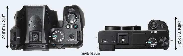 Compare K-70 versus A6100 top