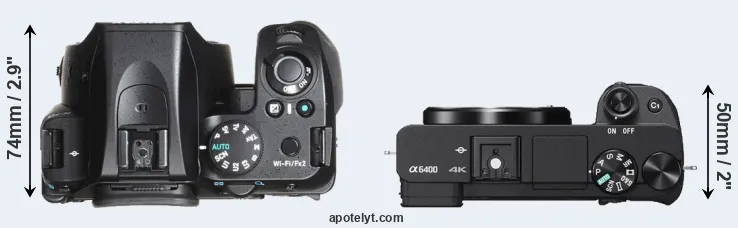 Compare K-70 versus A6400 top
