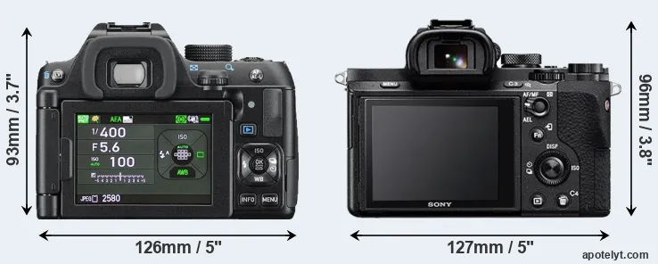 Comparison K-70 or A7 II rear
