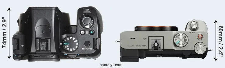 Compare K-70 versus A7C top
