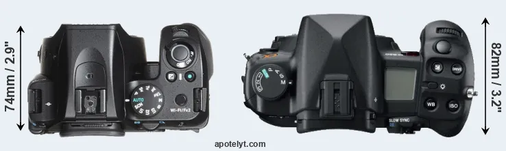 Compare K-70 versus A850 top