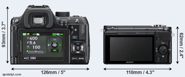 Comparison K-70 or NEX-3N rear