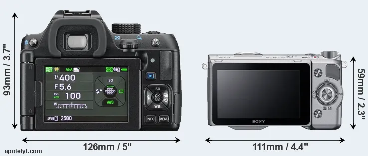 Comparison K-70 or NEX-5T rear