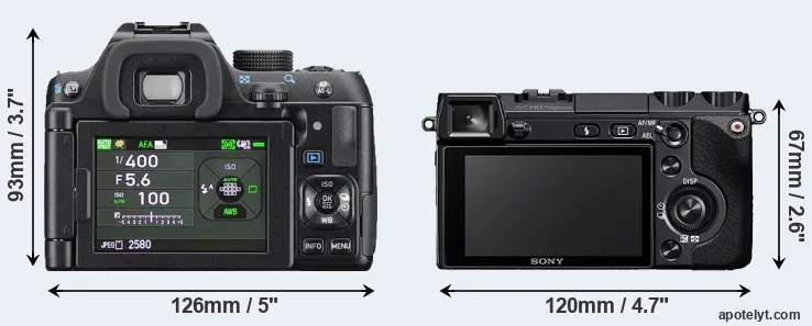 Comparison K-70 or NEX-7 rear