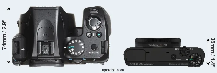Compare K-70 versus RX100 top