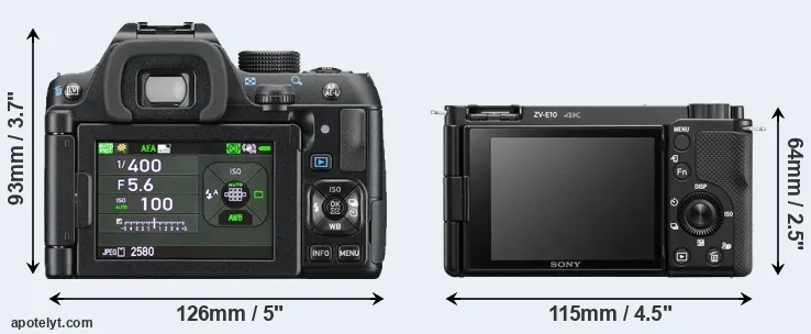 Comparison K-70 or ZV-E10 rear
