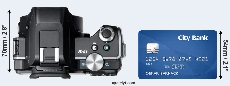 K-S1 versus credit card top view
