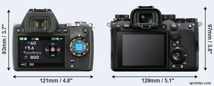 Comparison K-S1 or A1 rear