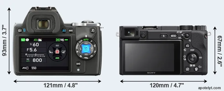 Comparison K-S1 or A6400 rear