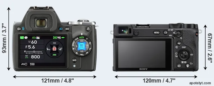 Comparison K-S1 or A6600 rear