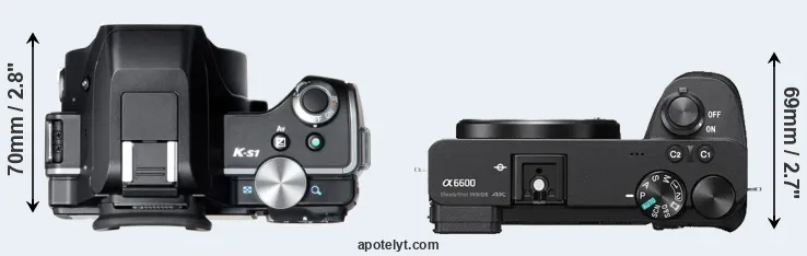 Compare K-S1 versus A6600 top