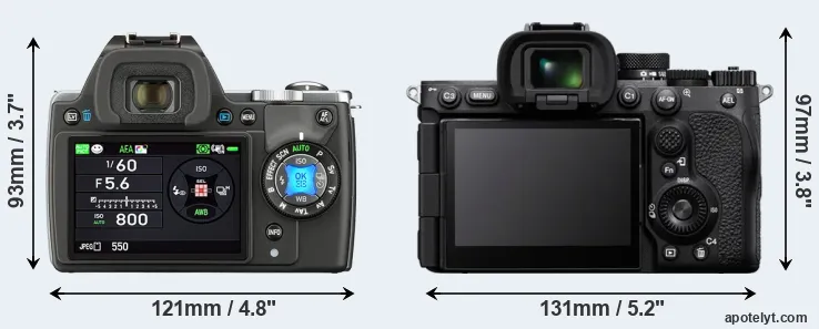 Comparison K-S1 or A7R V rear