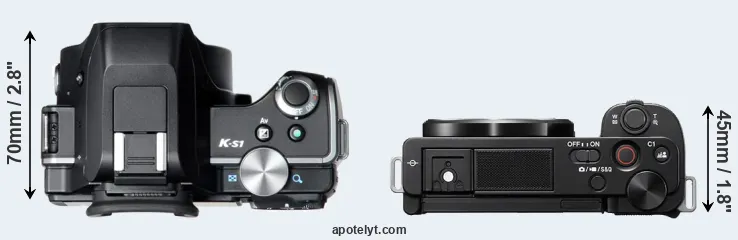 Compare K-S1 versus ZV-E10 top