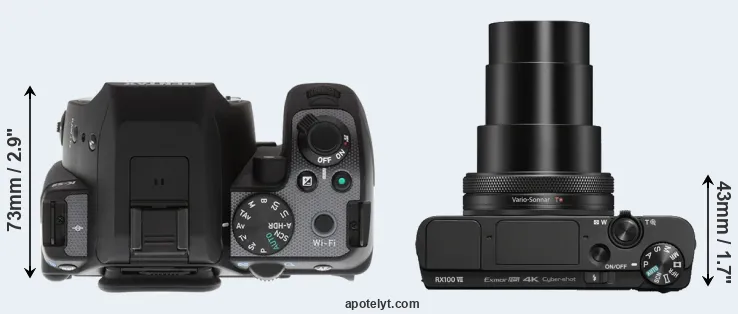 Compare K-S2 versus RX100 VII top