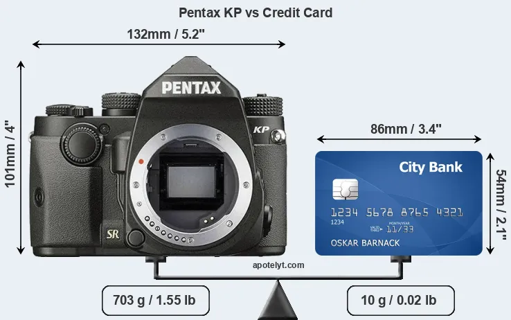 Pentax KP vs credit card front