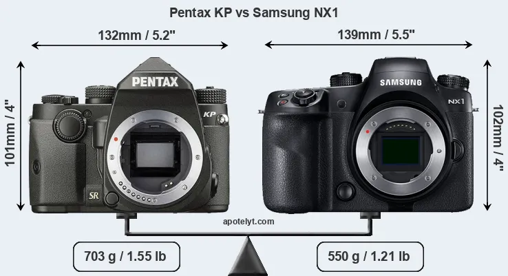 Size Pentax KP vs Samsung NX1