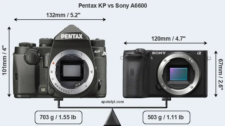 Size Pentax KP vs Sony A6600