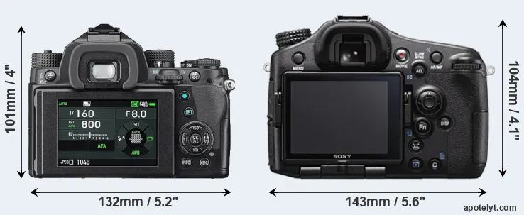 Comparison KP or A77 II rear