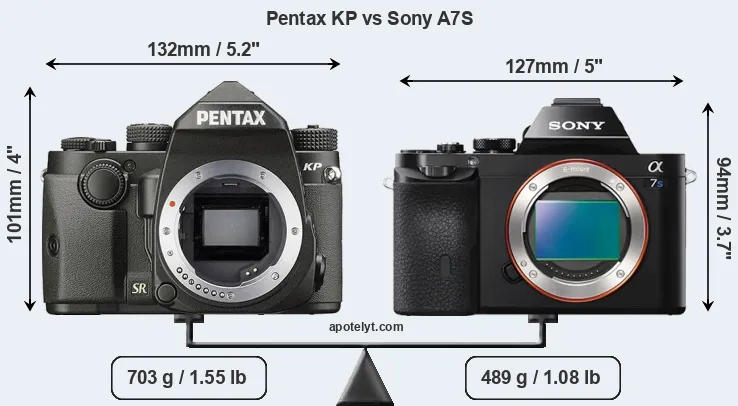Size Pentax KP vs Sony A7S