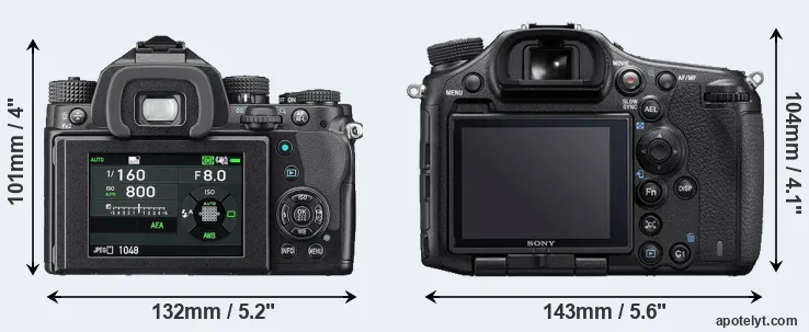 Comparison KP or A99 II rear