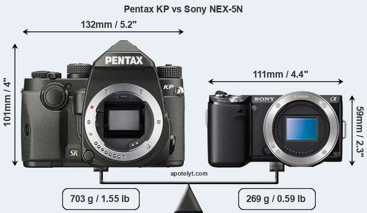 Size Pentax KP vs Sony NEX-5N