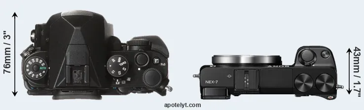 Compare KP versus NEX-7 top