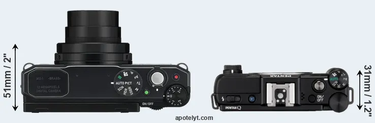 Compare MX-1 versus Pentax Q top