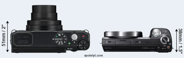 Compare MX-1 versus NEX-5N top