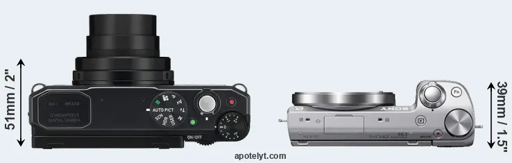 Compare MX-1 versus NEX-5T top