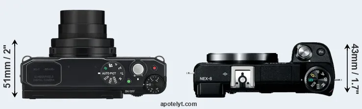 Compare MX-1 versus NEX-6 top