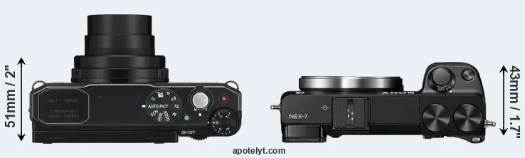 Compare MX-1 versus NEX-7 top