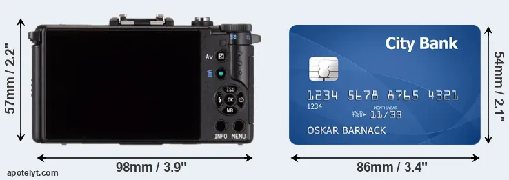 Pentax Q and credit card rear side