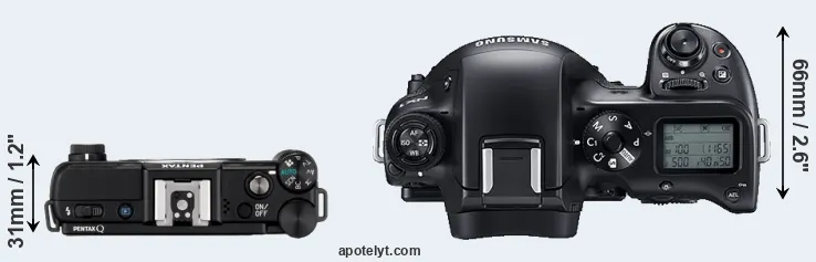Compare Pentax Q versus NX1 top