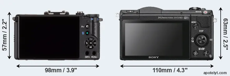Comparison Pentax Q or A5100 rear
