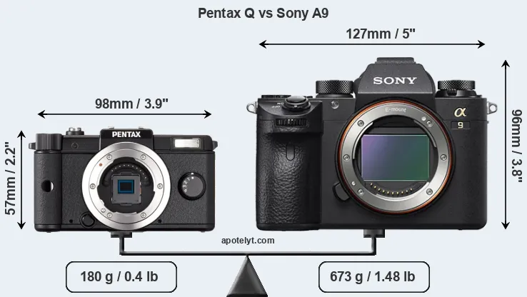 Size Pentax Q vs Sony A9
