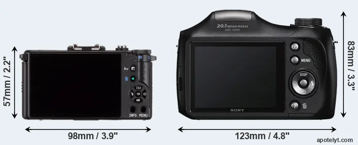 Comparison Pentax Q or H200 rear