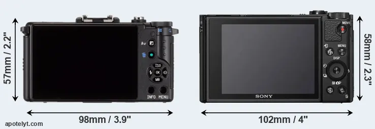 Comparison Pentax Q or HX99 rear