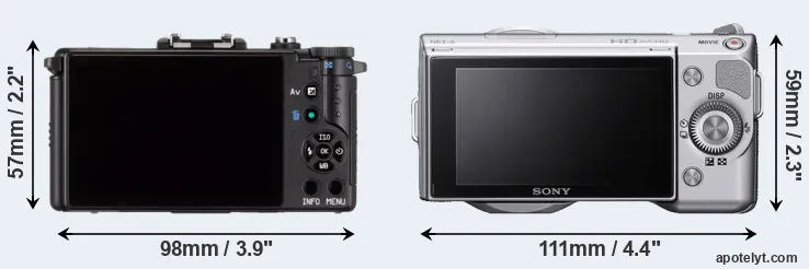 Comparison Pentax Q or NEX-5 rear