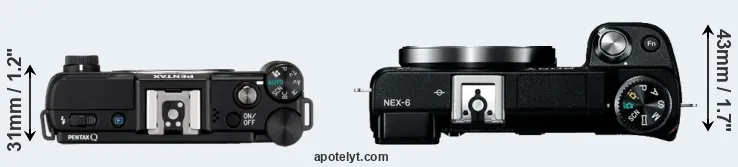 Compare Pentax Q versus NEX-6 top