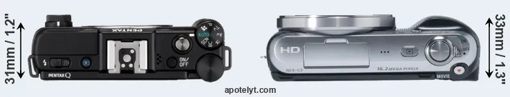 Compare Pentax Q versus NEX-C3 top