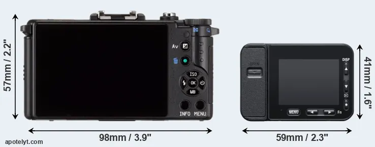 Comparison Pentax Q or RX0 II rear