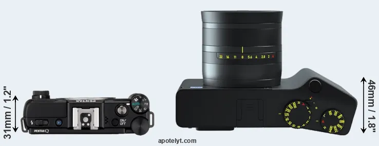 Compare Pentax Q versus ZX1 top