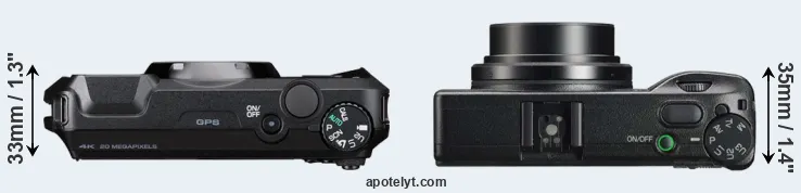 Compare WG-8 versus GR IIIx top