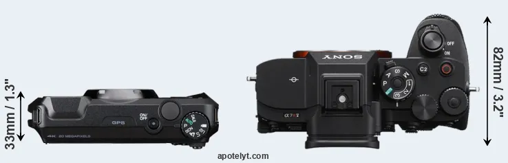 Compare WG-8 versus A7R V top