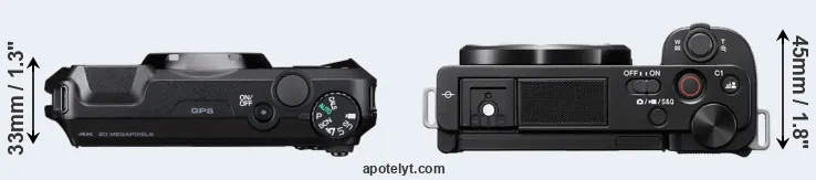 Compare WG-8 versus ZV-E10 top