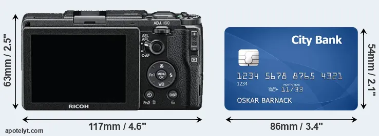 GR II and credit card rear side
