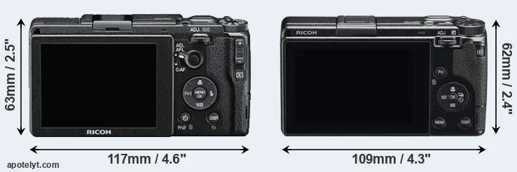 Comparison GR II or GR IIIx rear