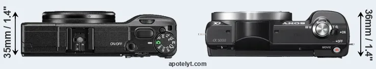 Compare GR II versus A5000 top