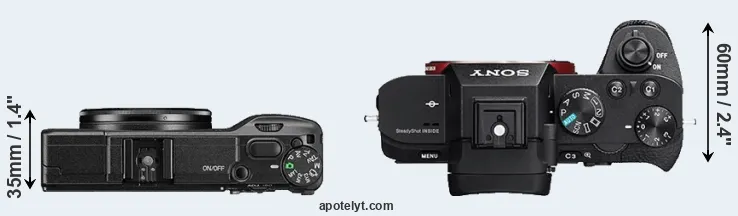Compare GR II versus A7 II top