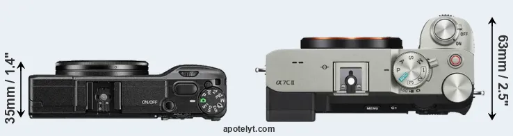 Compare GR II versus A7C II top